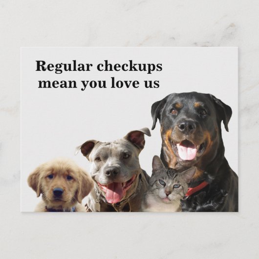 Veterinary Love Your Pets Checkup Briefkaart (Voorkant)