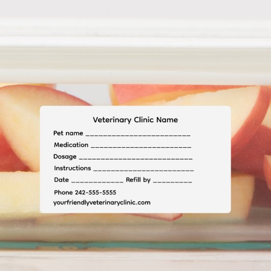 Veterinary Medication Label – Large & Waterproof (Aangebracht)