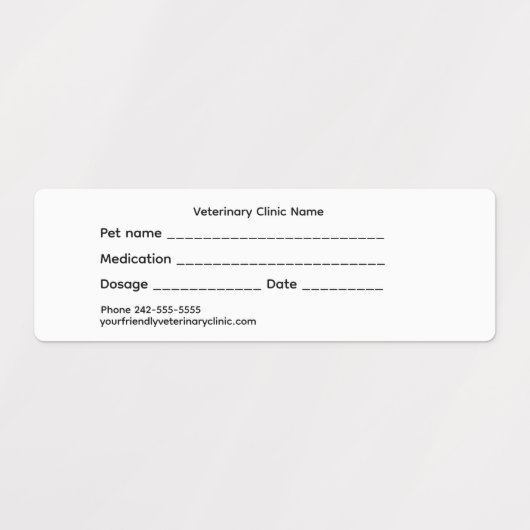 Veterinary Medication Label – Medium & Waterproof (Design 2)