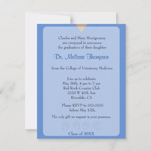 Veterinary Medicine Afstuderen aankondiging (Achterkant)