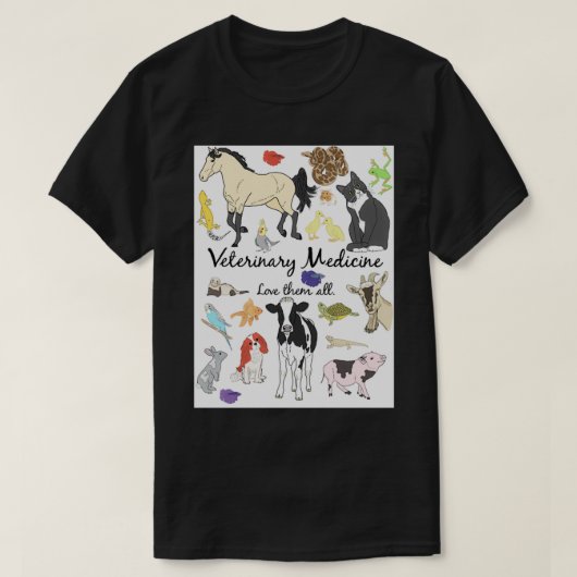 Veterinary Medicine Love Thein All T-shirt (Design voorkant)