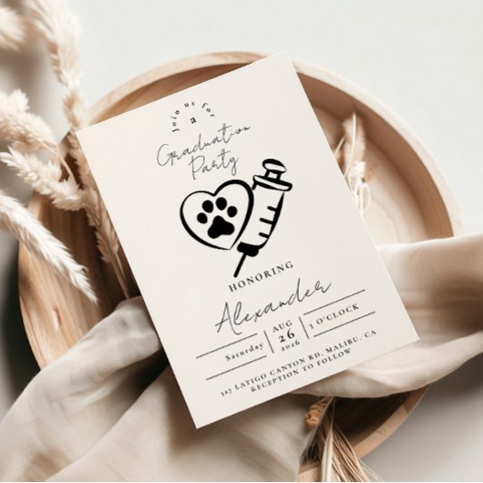 Veterinary Medicine Paw Graduation Party Kaart