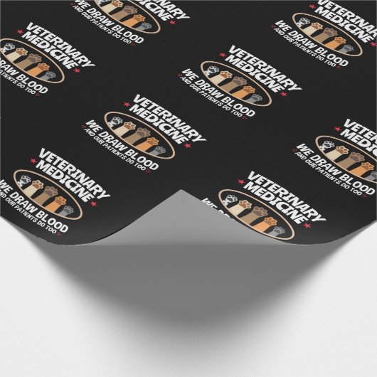 Veterinary Medicine we trekken bloed Funny Vet Tec Cadeaupapier (Hoek)