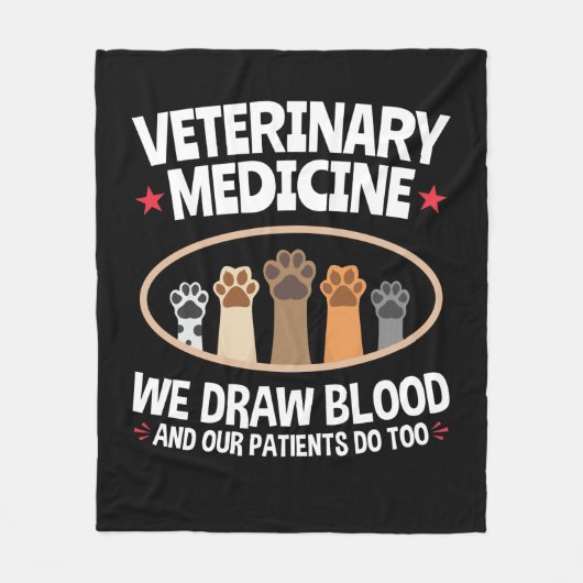 Veterinary Medicine we trekken bloed Funny Vet Tec Fleece Deken (Voorkant)