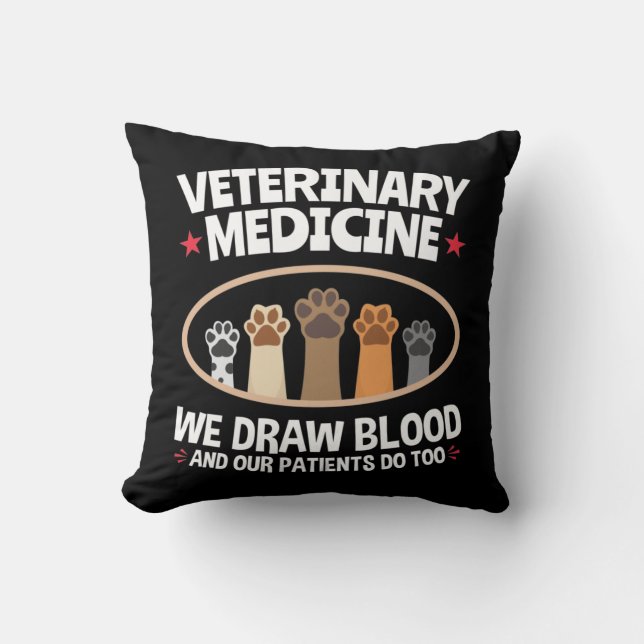 Veterinary Medicine we trekken bloed Funny Vet Tec Kussen (Voorkant)