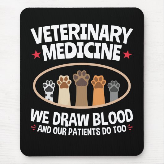Veterinary Medicine we trekken bloed Funny Vet Tec Muismat (Voorkant)