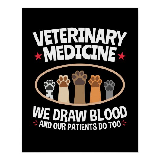 Veterinary Medicine we trekken bloed Funny Vet Tec Perfect Poster (Voorkant)