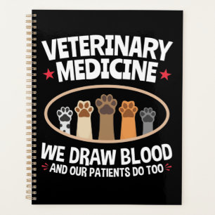 Veterinary Medicine we trekken bloed Funny Vet Tec Planner