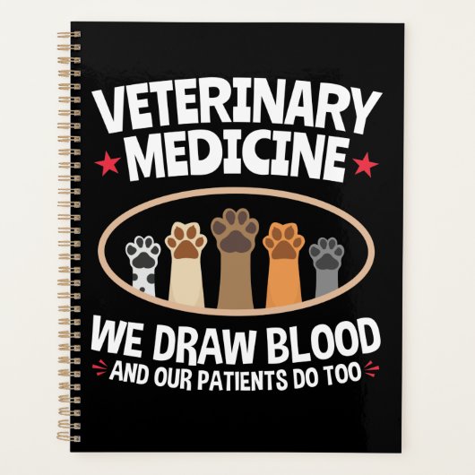 Veterinary Medicine we trekken bloed Funny Vet Tec Planner (Voorkant)