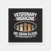 Veterinary Medicine we trekken bloed Funny Vet Tec Servet (Voorkant)