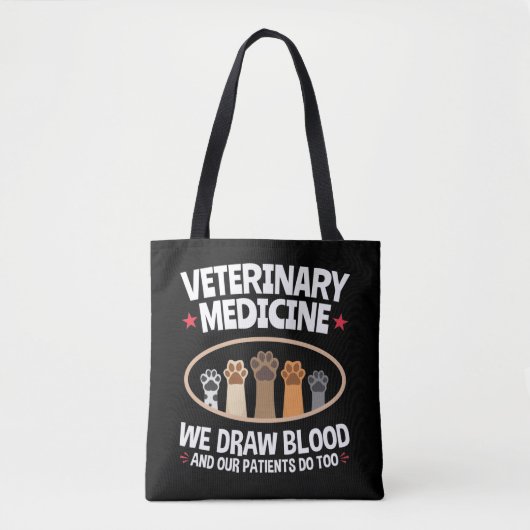 Veterinary Medicine we trekken bloed Funny Vet Tec Tote Bag (Voorkant)