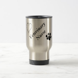 Veterinary Nurse-Black Paw Print and Heart Reisbeker