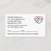 Veterinary Office Appointment Business Cards Afsprakenkaartje (Voorkant)