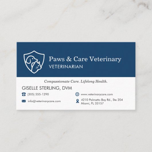 Veterinary Office Pet Visit Reminder Appointment Visitekaartje (Voorkant)