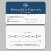 Veterinary Office Pet Visit Reminder Visitekaartje
