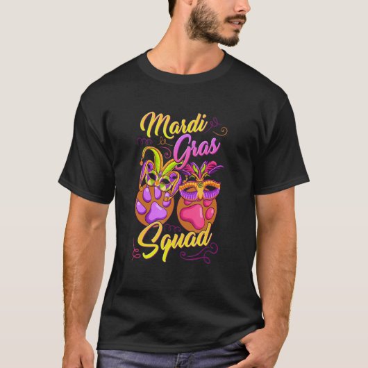 Veterinary Paw Mardi Gras Squad Pets Lover Group M T-shirt (Voorkant)