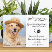 Veterinary Personalized Dog Pet Photo Veterinarian Bedankkaart