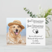 Veterinary Personalized Dog Pet Photo Veterinarian Bedankkaart (Staand voorkant)
