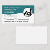 Veterinary Pet Care Appointment Cards Reminder Afsprakenkaartje (Voorkant / Achterkant)