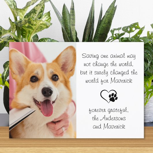 Veterinary Poem Personalized Vet Dog Pet Photo Tha Bedankkaart