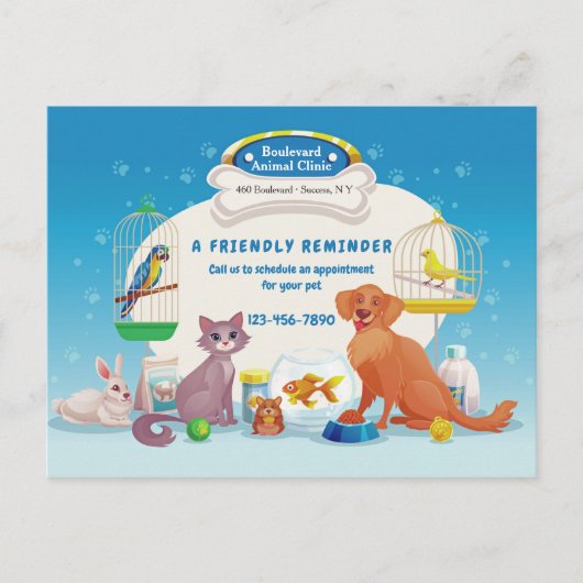 Veterinary Post Cards Aankondigingskaart (Voorkant)