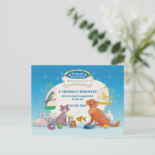Veterinary Post Cards Aankondigingskaart (Staand voorkant)