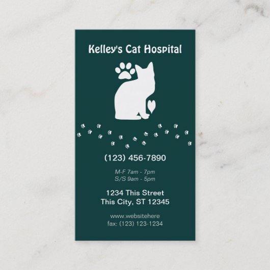 Veterinary Practice Feline Services U kiest Kleur Visitekaartje (Voorkant)