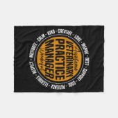 Veterinary Practice Manager Funny Vet Tech Week Fleece Deken (Voorkant (Horizontaal))