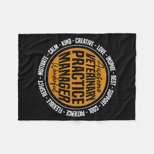 Veterinary Practice Manager Funny Vet Tech Week Fleece Deken (Voorkant (Horizontaal))