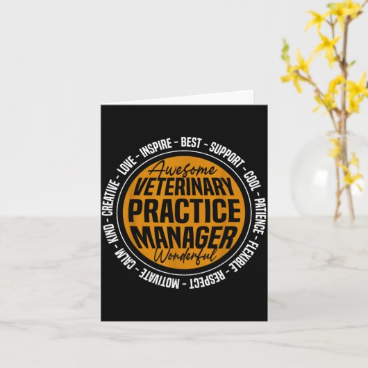 Veterinary Practice Manager Funny Vet Tech Week  Kaart (Gele Bloem)