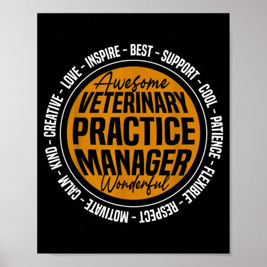 Veterinary Practice Manager Funny Vet Tech Week  Poster (Voorkant)