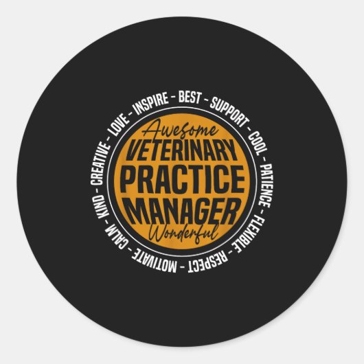 Veterinary Practice Manager Funny Vet Tech Week  Ronde Sticker (Voorkant)