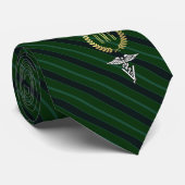 Veterinary Professional Monogrammed Green Stropdas (Opgerold)