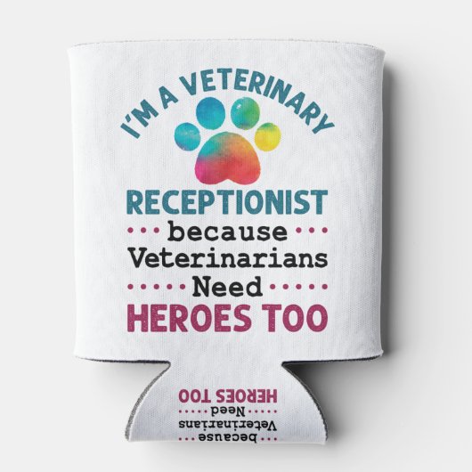 Veterinary Receptionist Cute Appreciation Paw Blikjeskoeler (Achterkant)