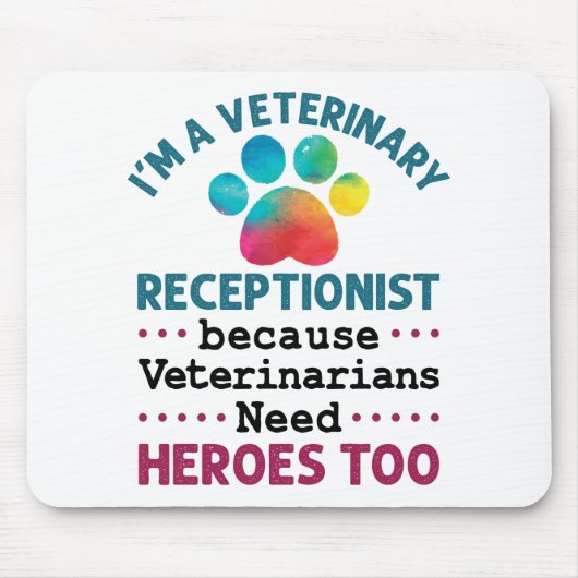 Veterinary Receptionist Cute Appreciation Paw Muismat (Voorkant)