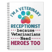 Veterinary Receptionist Cute Appreciation Paw Notitieboek (Voorkant)