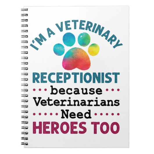 Veterinary Receptionist Cute Appreciation Paw Notitieboek (Voorkant)