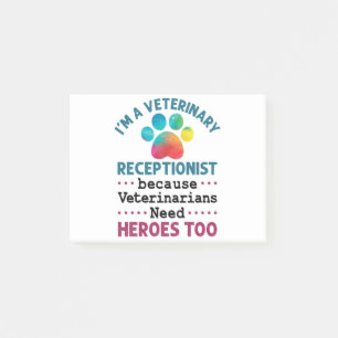 Veterinary Receptionist Cute Appreciation Paw Post-it® Notes