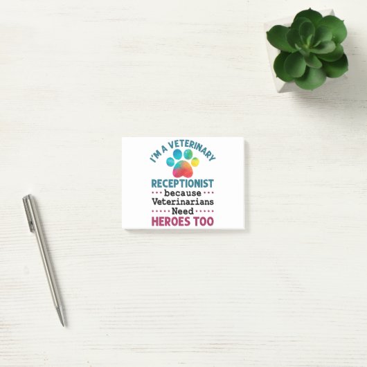 Veterinary Receptionist Cute Appreciation Paw Post-it® Notes (Kantoor)