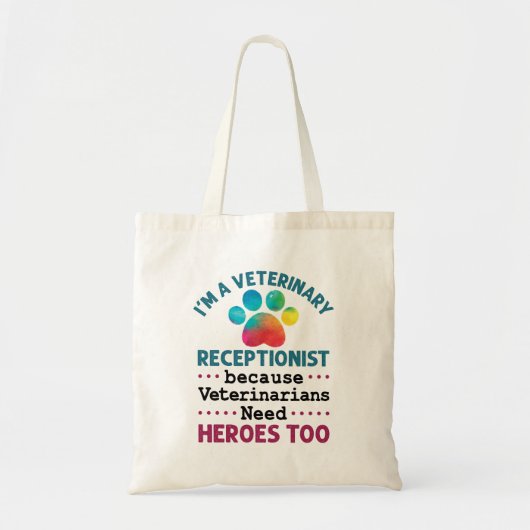 Veterinary Receptionist Cute Appreciation Paw Tote Bag (Voorkant)