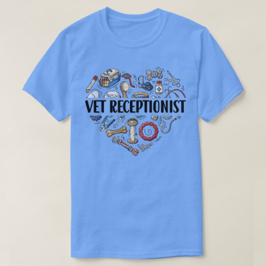 Veterinary Receptionist Vet Receptionist Secretary T-shirt (Design voorkant)