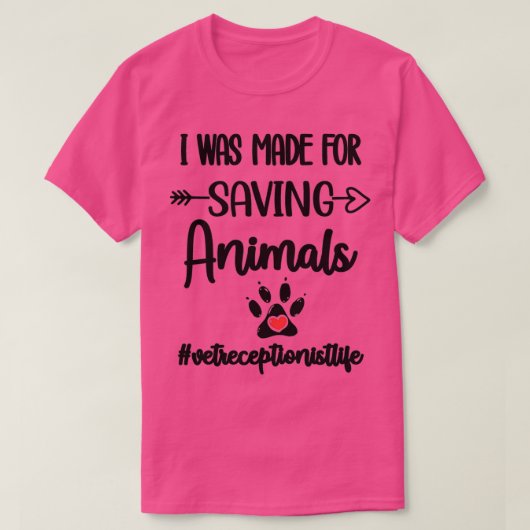 Veterinary Receptionist Vet Receptionist Secretary T-shirt (Design voorkant)