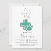 Veterinary School Paw Graduation Party Kaart (Voorkant)