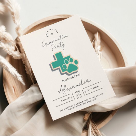 Veterinary School Paw Graduation Party Kaart