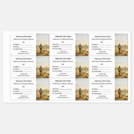 Veterinary Surgery Go‑Home Label – Large (Vel)