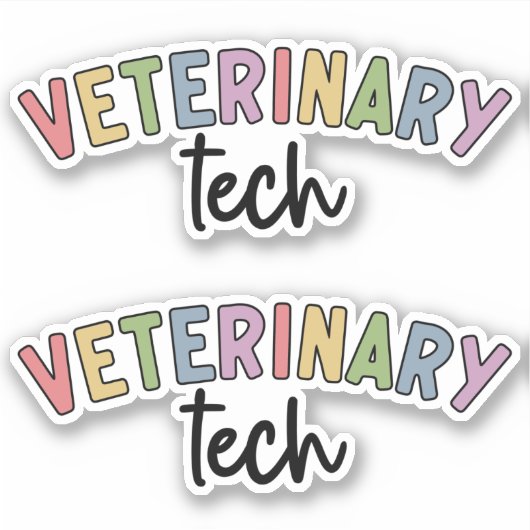 Veterinary Tech | Vet-technicus Vet-technologie Sticker (Voorkant)