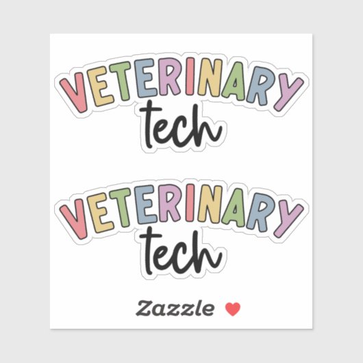Veterinary Tech | Vet-technicus Vet-technologie Sticker (Vel)