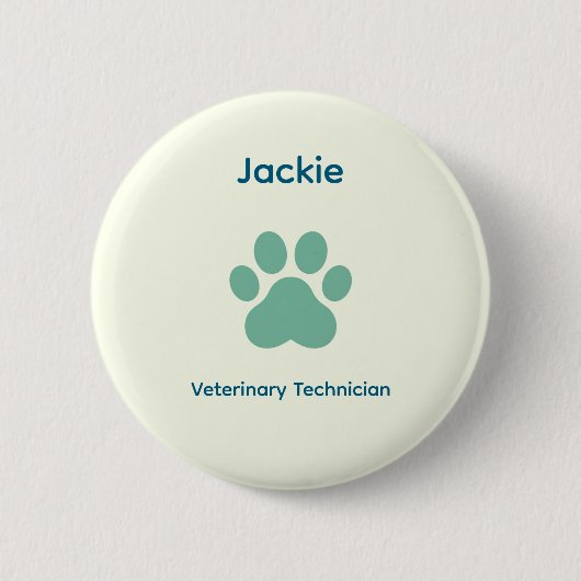 Veterinary Technician Name Badge Button (Voorkant)
