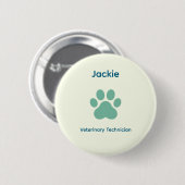 Veterinary Technician Name Badge Button (Voorkant /achterkant)