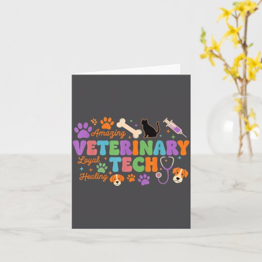 Veterinary Technician - Vet Tech Veterinarian Appr Kaart (Gele Bloem)